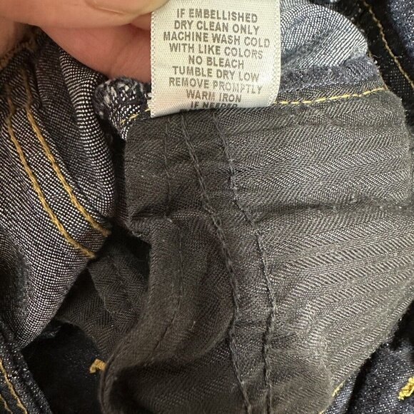 Era of Chaos Dark Wash‎ Denim Straight Leg Skinny Stretch Button Fly Overalls 28 - Picture 11 of 12